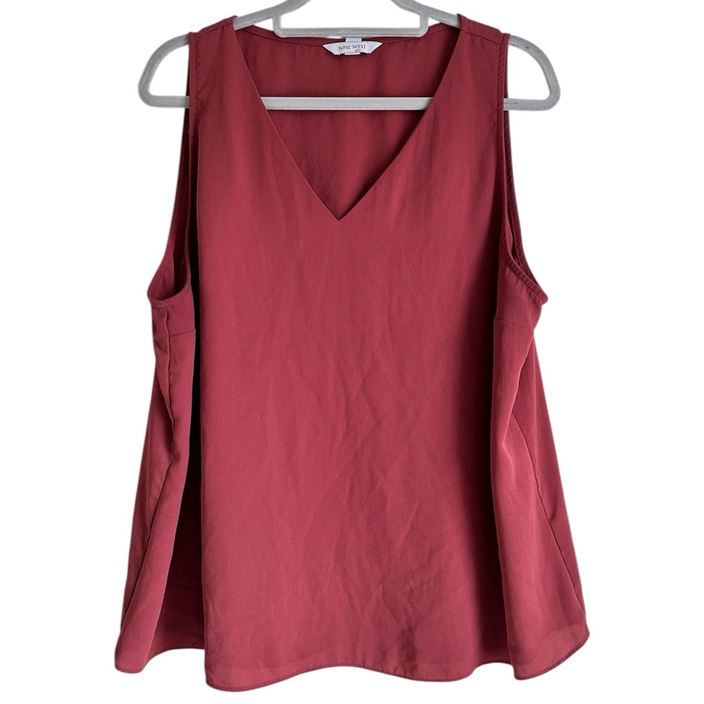 Nine West Dusty Rose V-Neck Shell Tank Top sz XXL